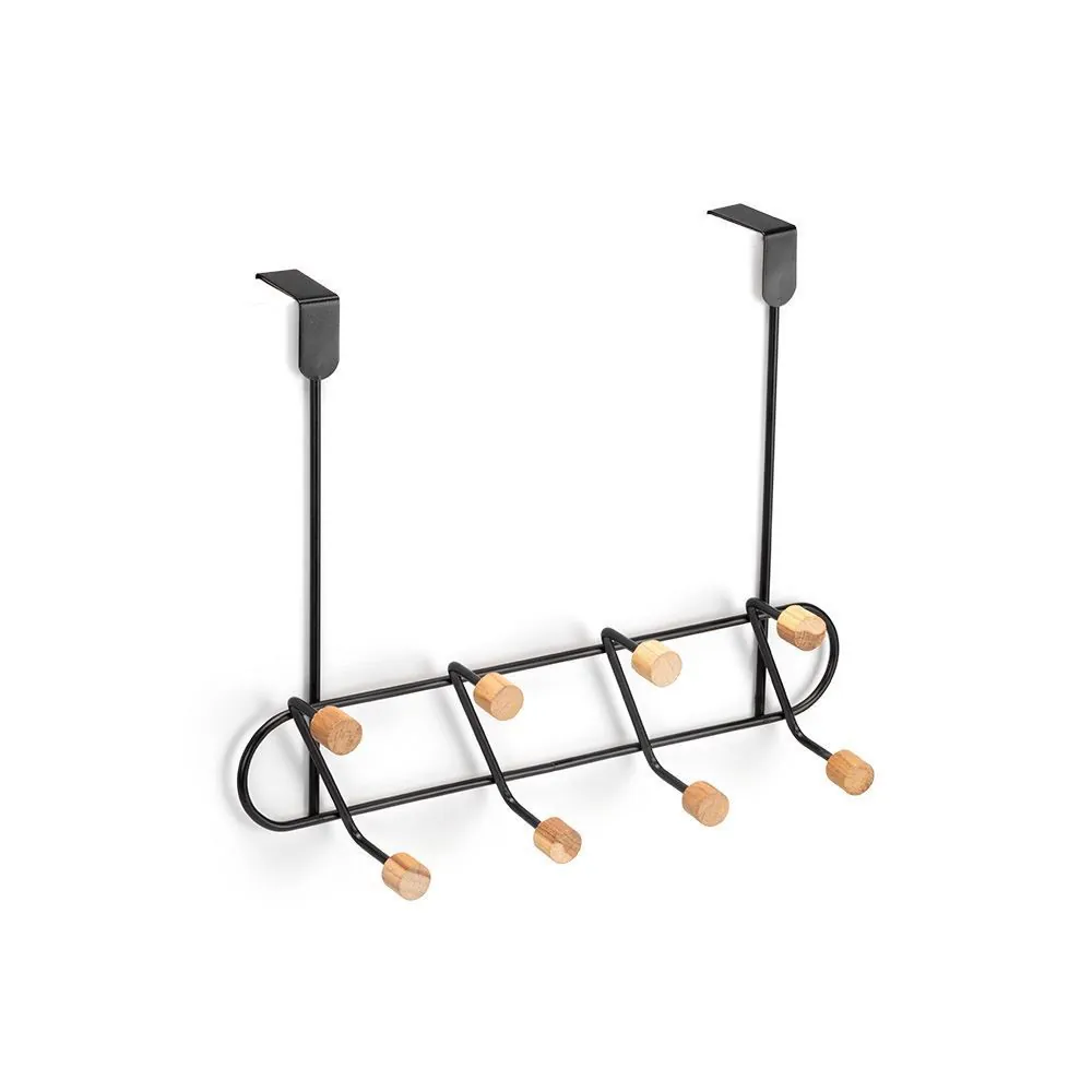 Cabide de Porta 4 Ganchos Duplos Eco Design Black Arthi