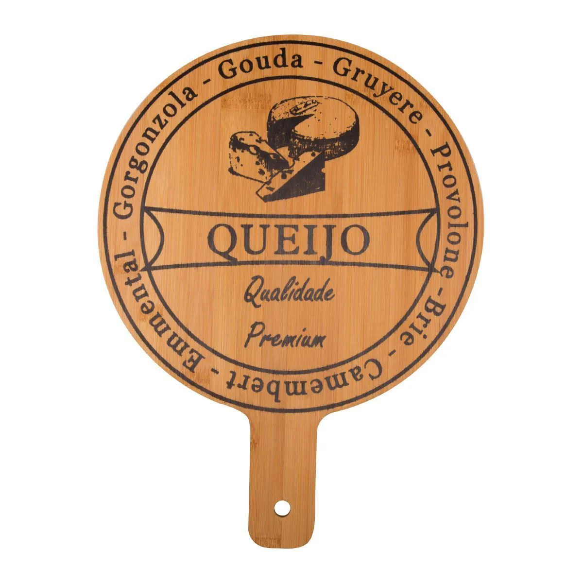 Tábua de Corte para Queijo Redonda 40Cm - Bambu