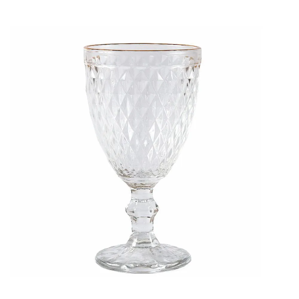 Taça de Água com Filete Dourado 320Ml - Vidro