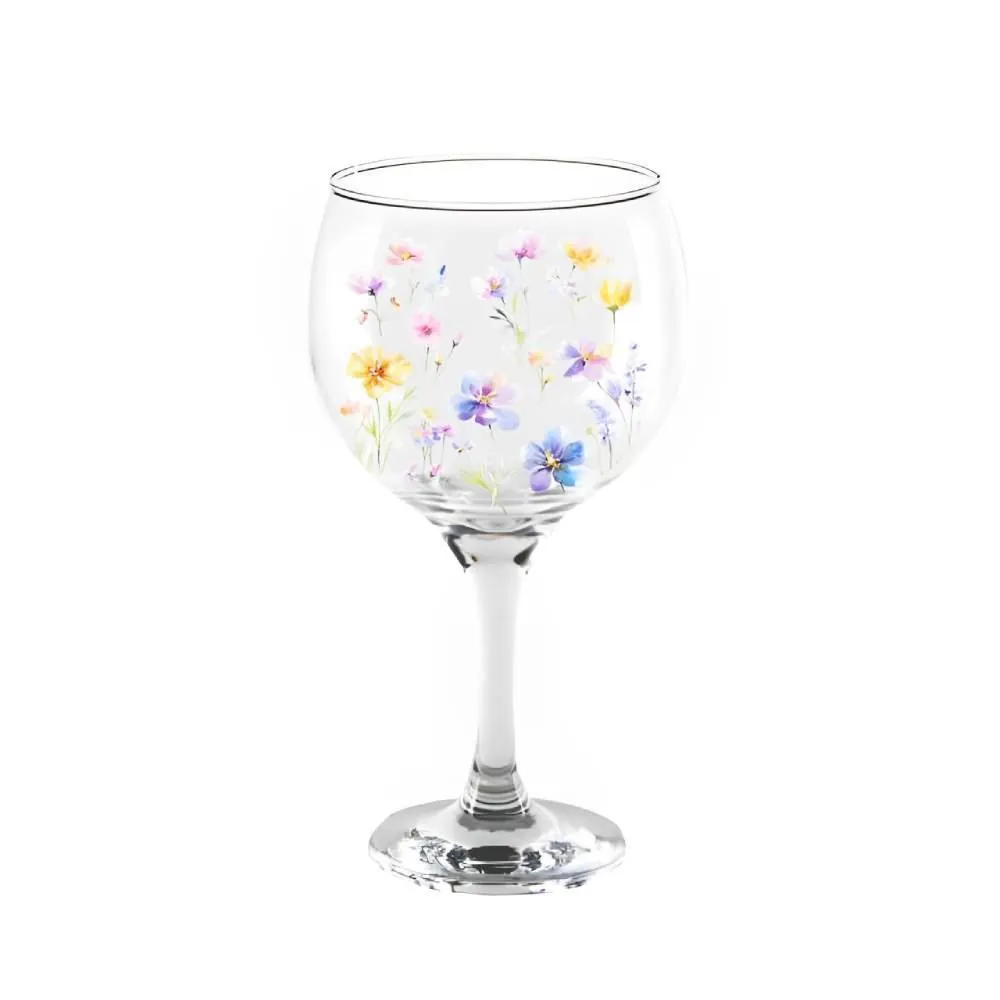 Taça Gin Floral 600 Ml Decormartin - Vidro