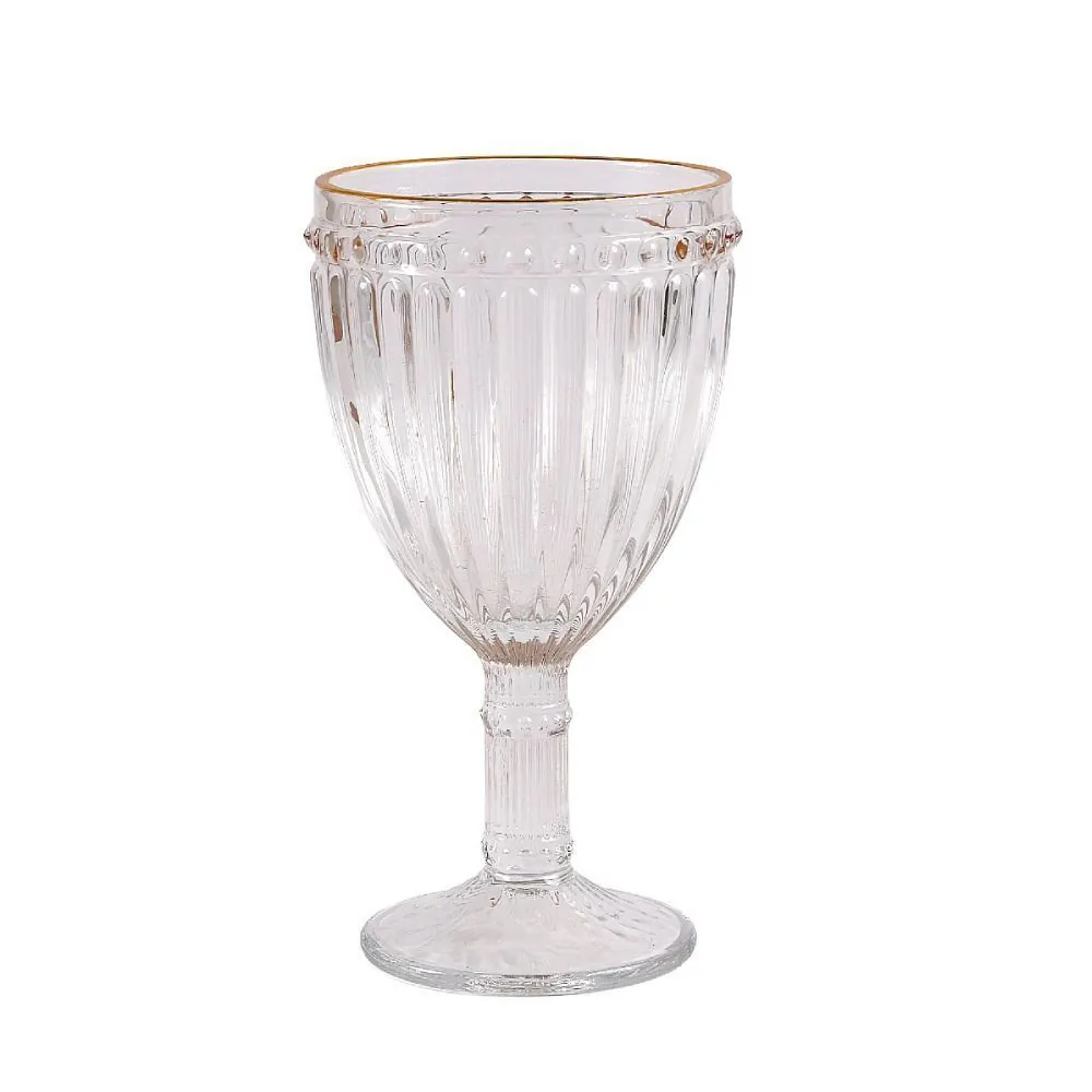Taça de Água Empire Filete Dourado Lyor 325Ml - Vidro