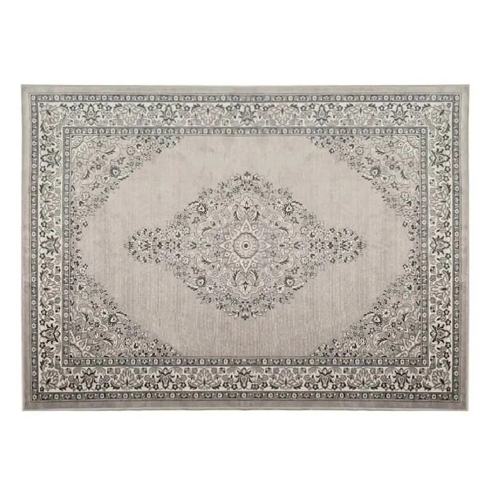 Tapete para Quarto Ou Sala 2,00X2,80 m Belga - Moldura Cinza e Bege