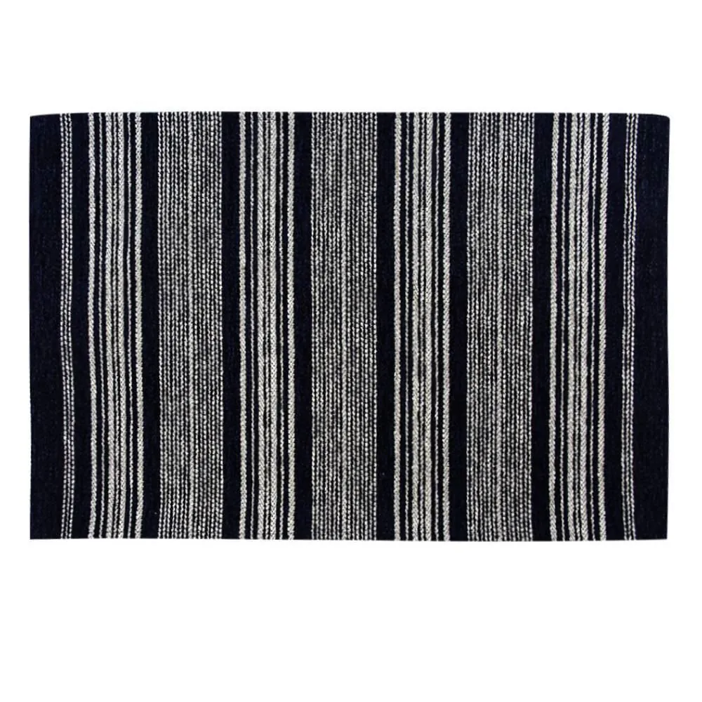 Tapete para Quarto e Sala Chenile 1,20X1,60 m - Preto Listra