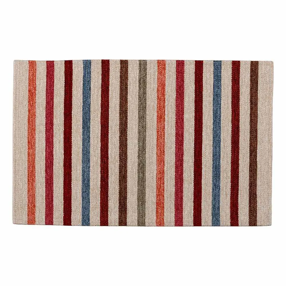 Tapete para Quarto e Sala Chenille 55X85 cm - Listras Coloridas