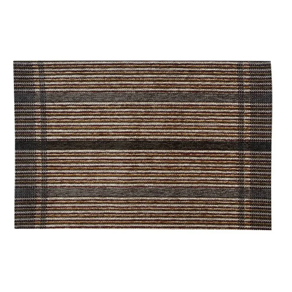 Tapete para Quarto e Sala Chenille 55X85 cm - Marrom Listra