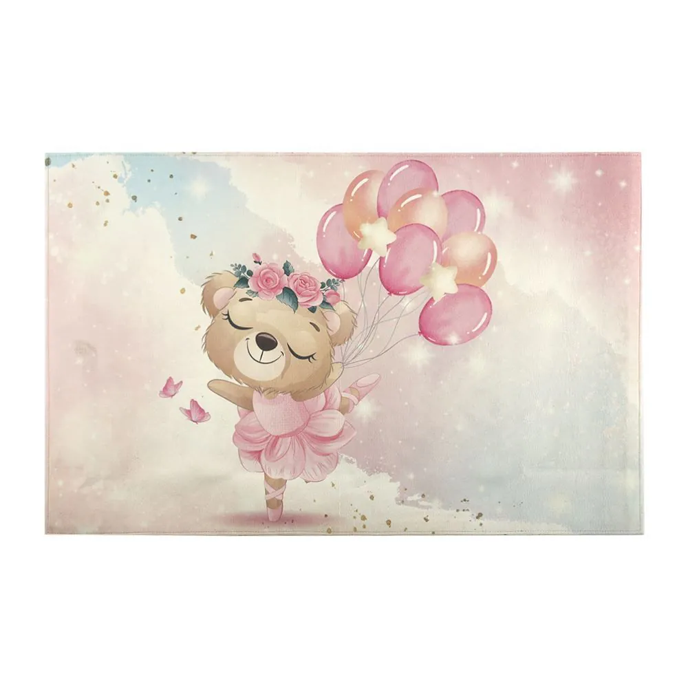Tapete para Quarto Infantil 80X125 Cm - Bailarina Rosa