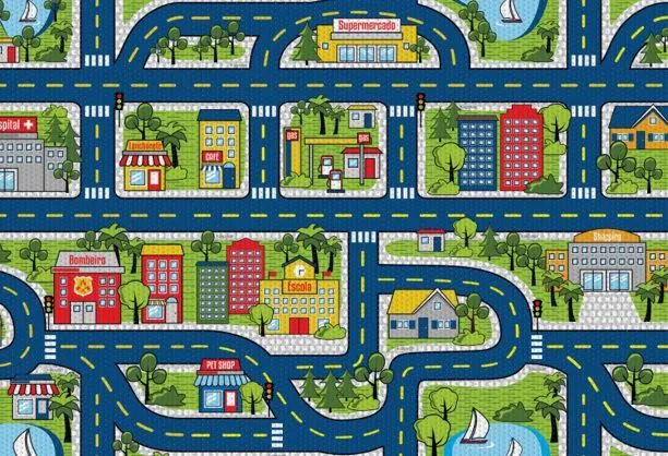 Tapete Infantil Brisa 1,00X1,30 m - Pista
