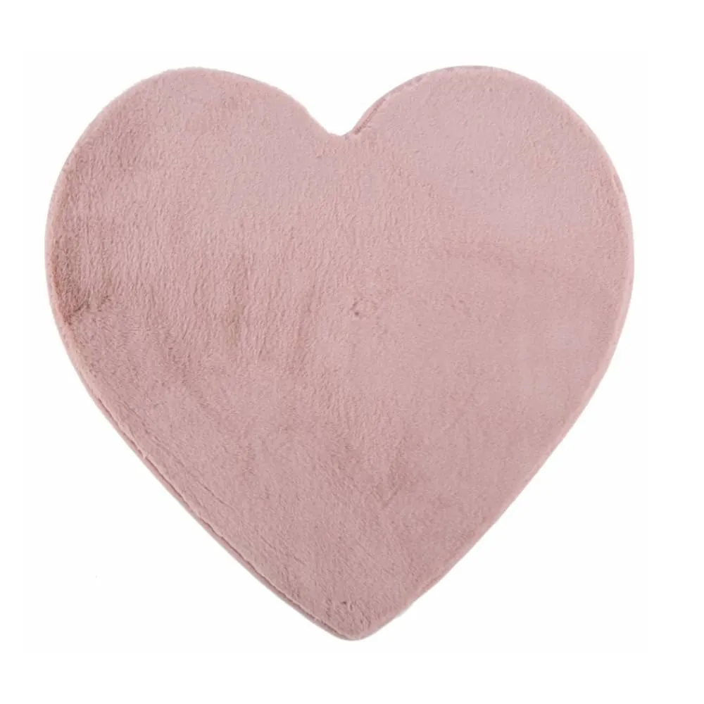 Tapete Infantil Teddy 86X86 Cm - Coração Rosa
