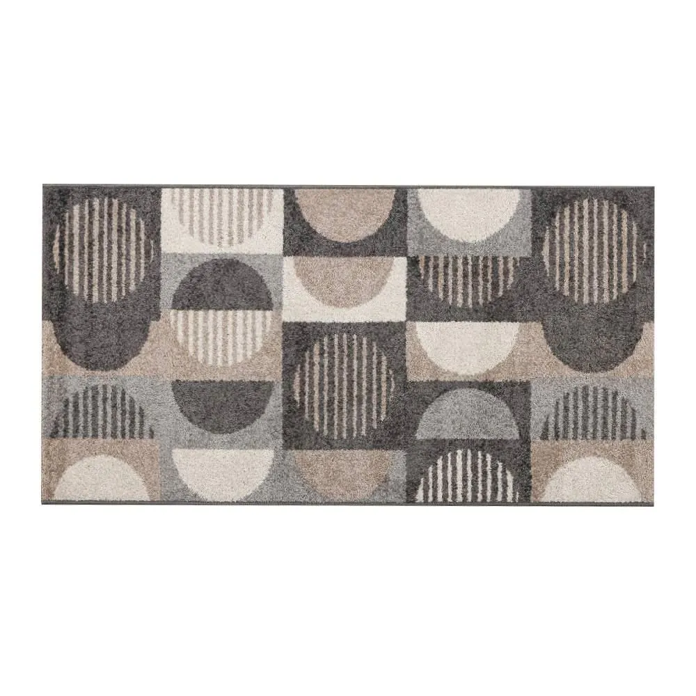 Tapete para Sala e Quarto 80Cmx1,50 m Lotus cm - Cinza Círculos