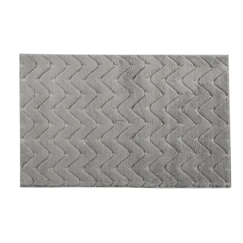 Tapete para Quarto e Sala 60Cmx100cm Milano - Cinza Chevron