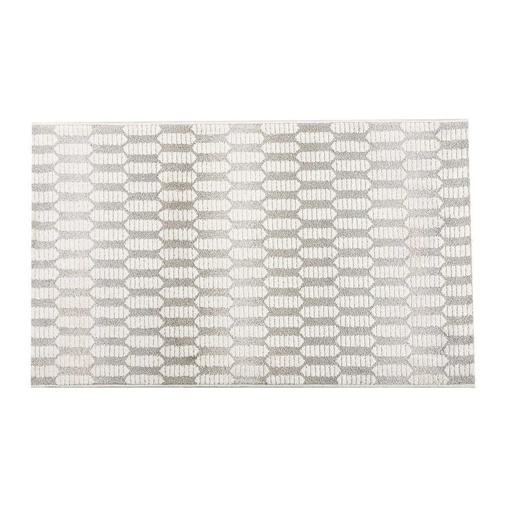Tapete para Quarto Ou Sala Atenas 60Cmx1,00M - Creme e Cinza