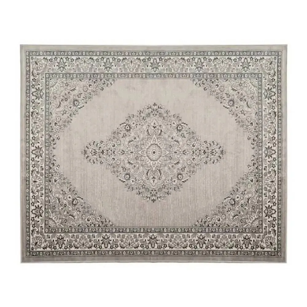 Tapete para Quarto e Sala 2,00X2,40 m Belga - Moldura Cinza e Bege