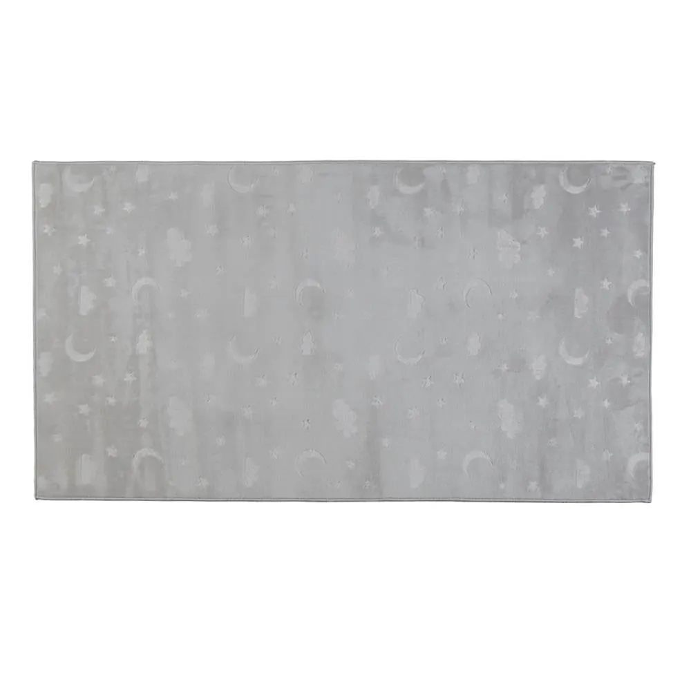 Tapete Passadeira 80Cm X 1,50M Luna - Cinza Estrela
