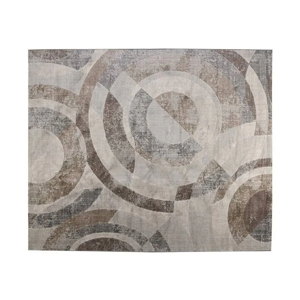 Tapete para Quarto e Sala Platinium 2,00X2,50 M - Círculos Cinza e Bege