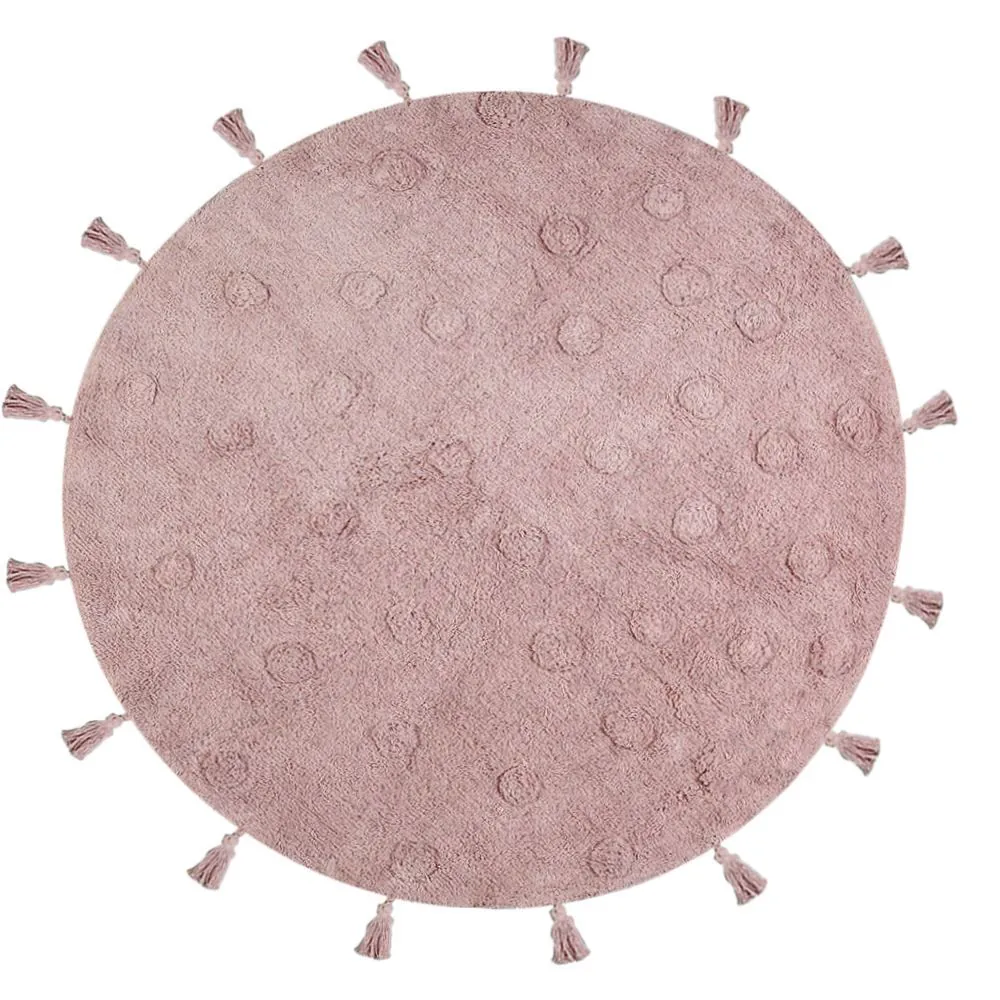 Tapete Redondo Infantil 110 Cm Poa - Rosa