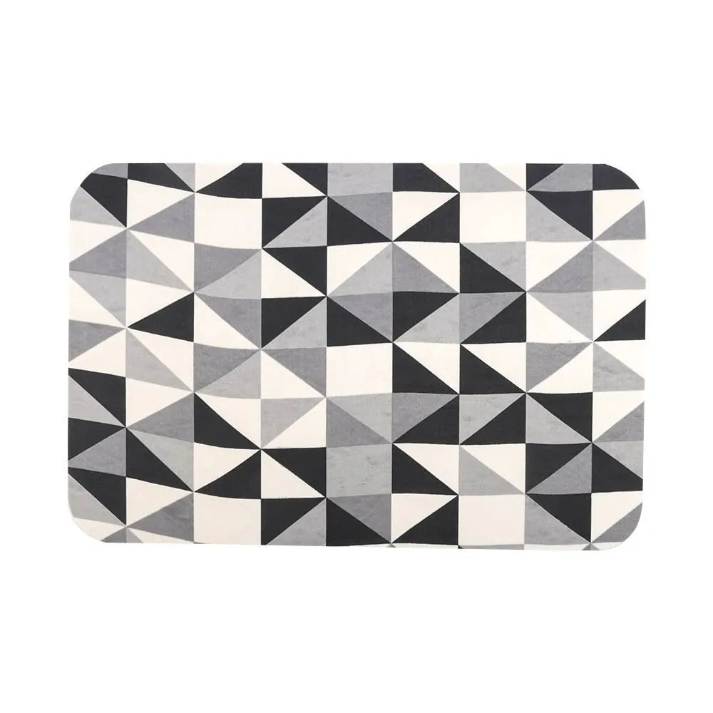 Tapete para Quarto e Sala Tecil 40X60 cm - Geométrico Preto