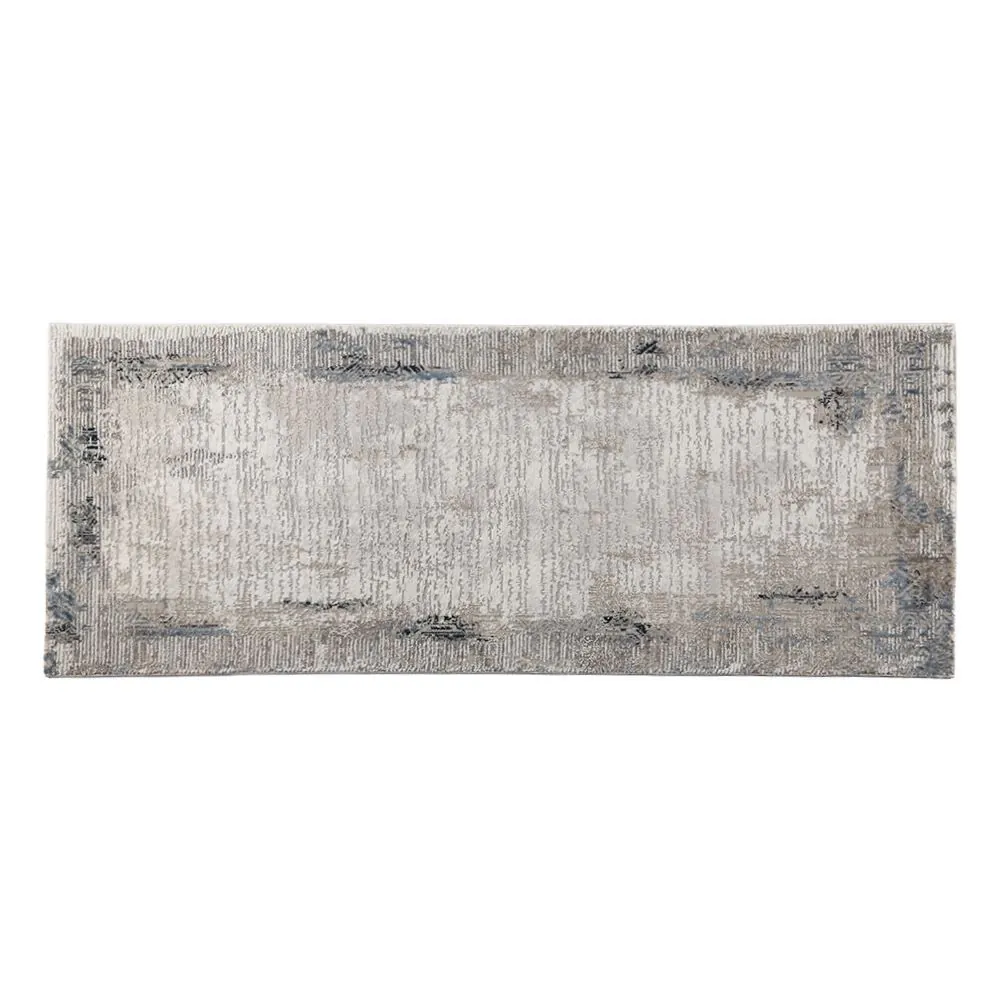 Tapete Passadeira Toscana 67Cm X 1,80M - Cinza e Azul