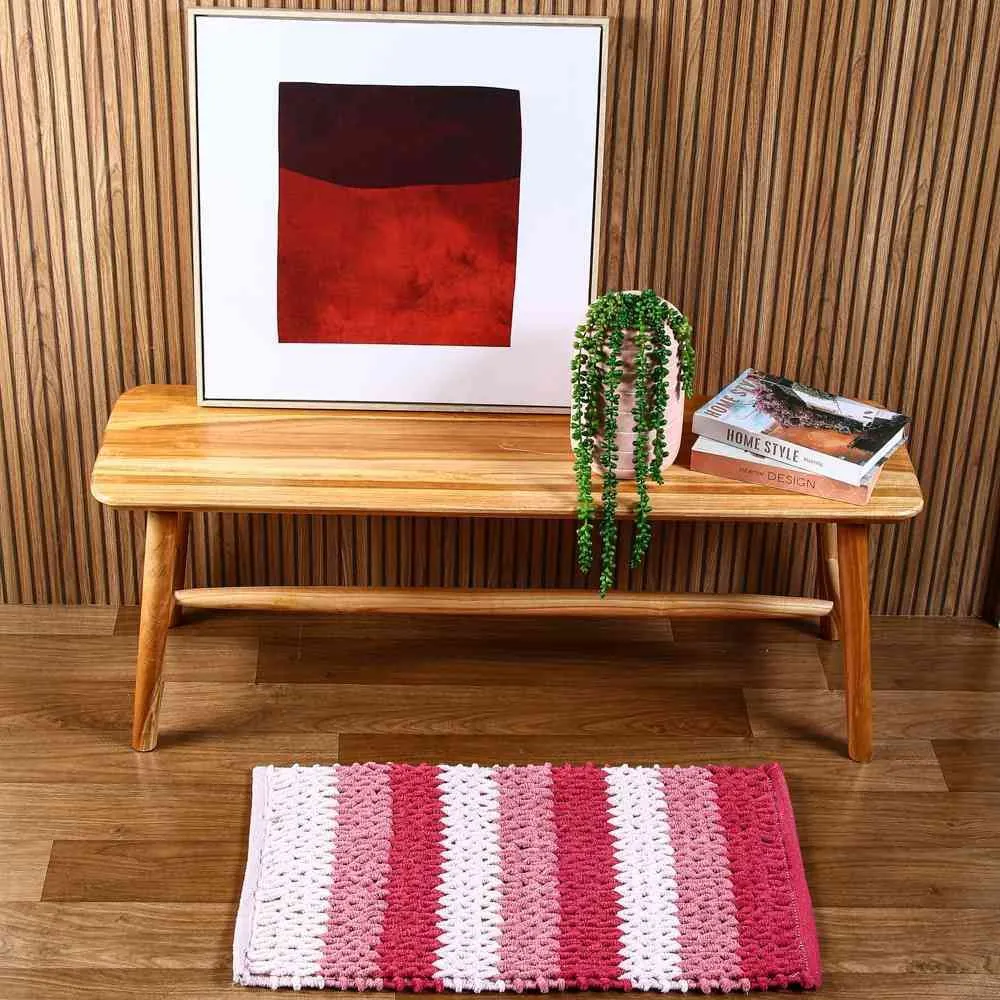 Tapete para Sala Tresse 45X75 Cm - Rose