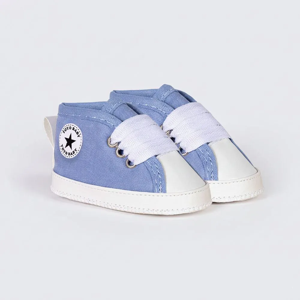 Tênis Bebê Menino com Estrela 0 a 8 Meses Yoyo Baby Azul Jeans