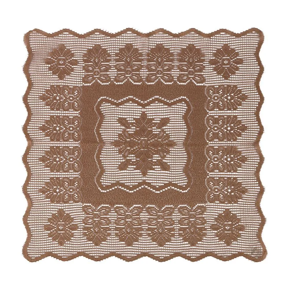 Toalha Centro de Mesa Quadrada 75Cm X 75Cm Arabesco - Taupe