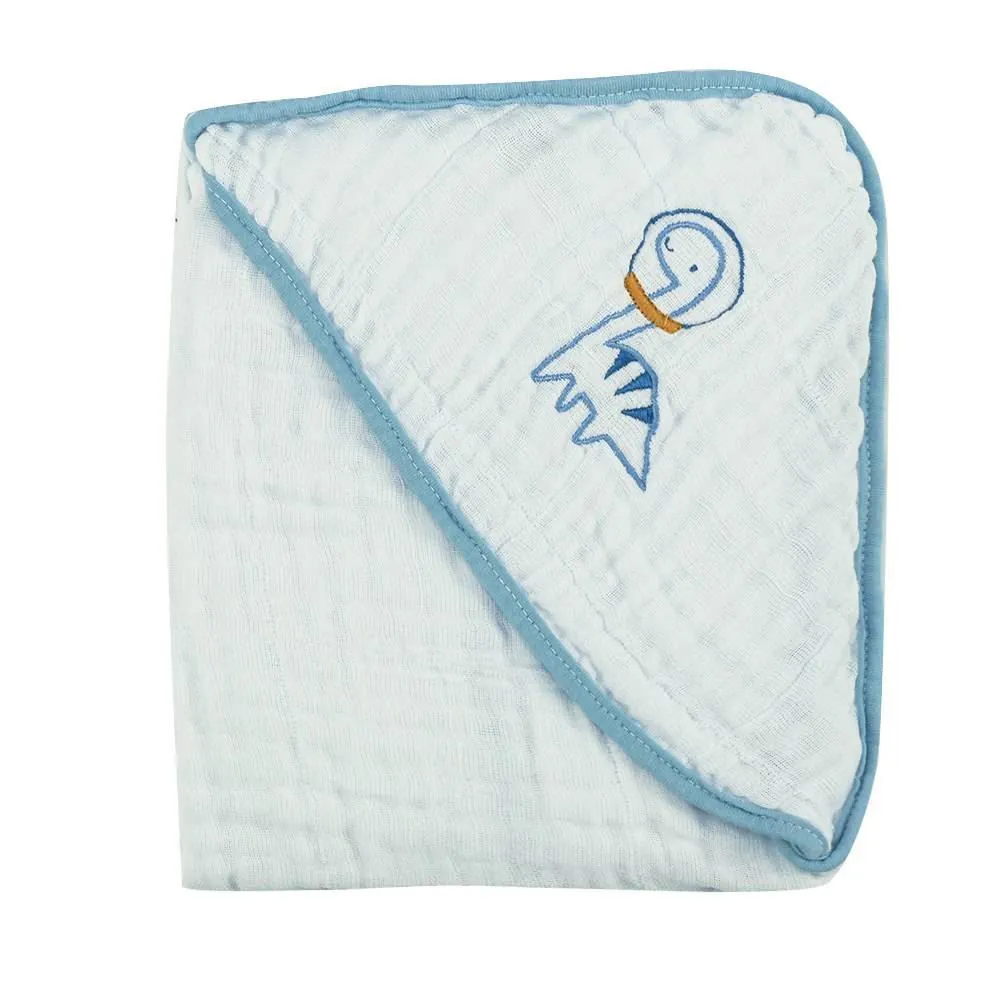 Toalha com Capuz de Canto Soft 80X80cm Baby - Dino Azul
