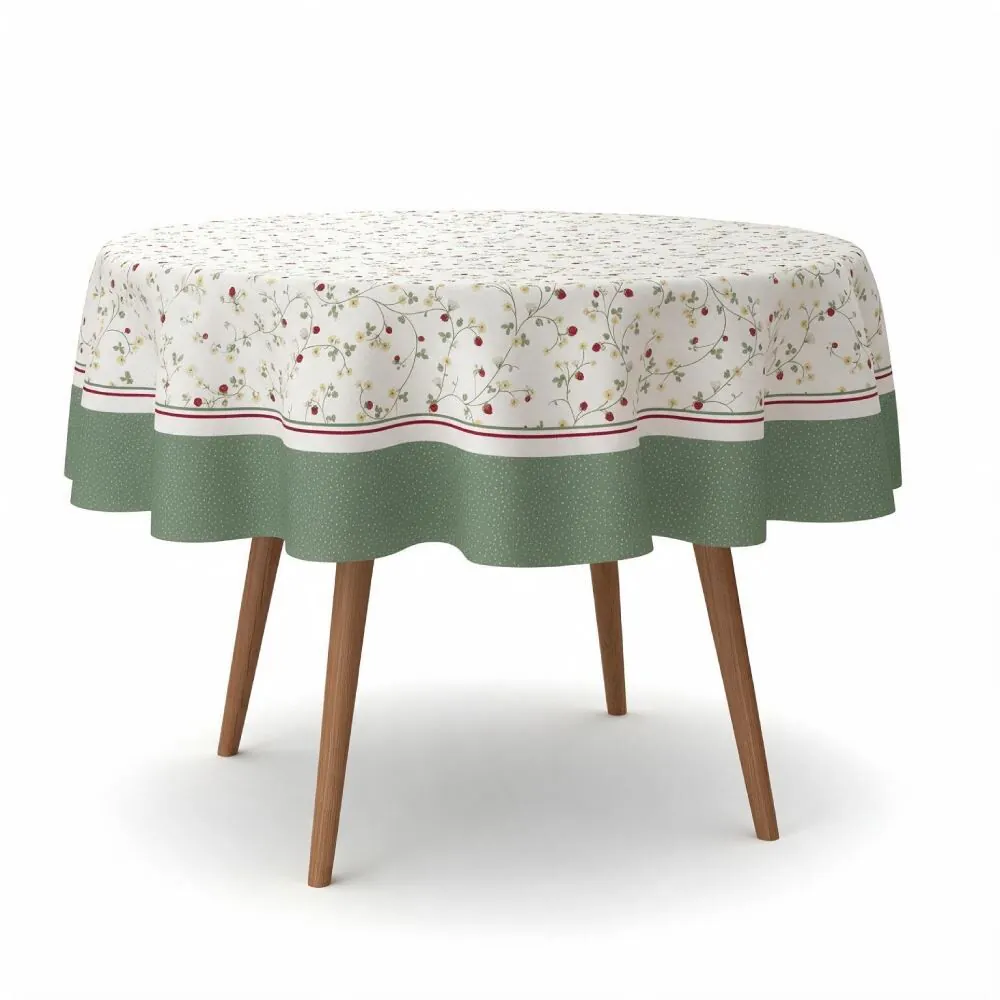 Toalha de Mesa 1,50M Redonda Estampada - Morangos