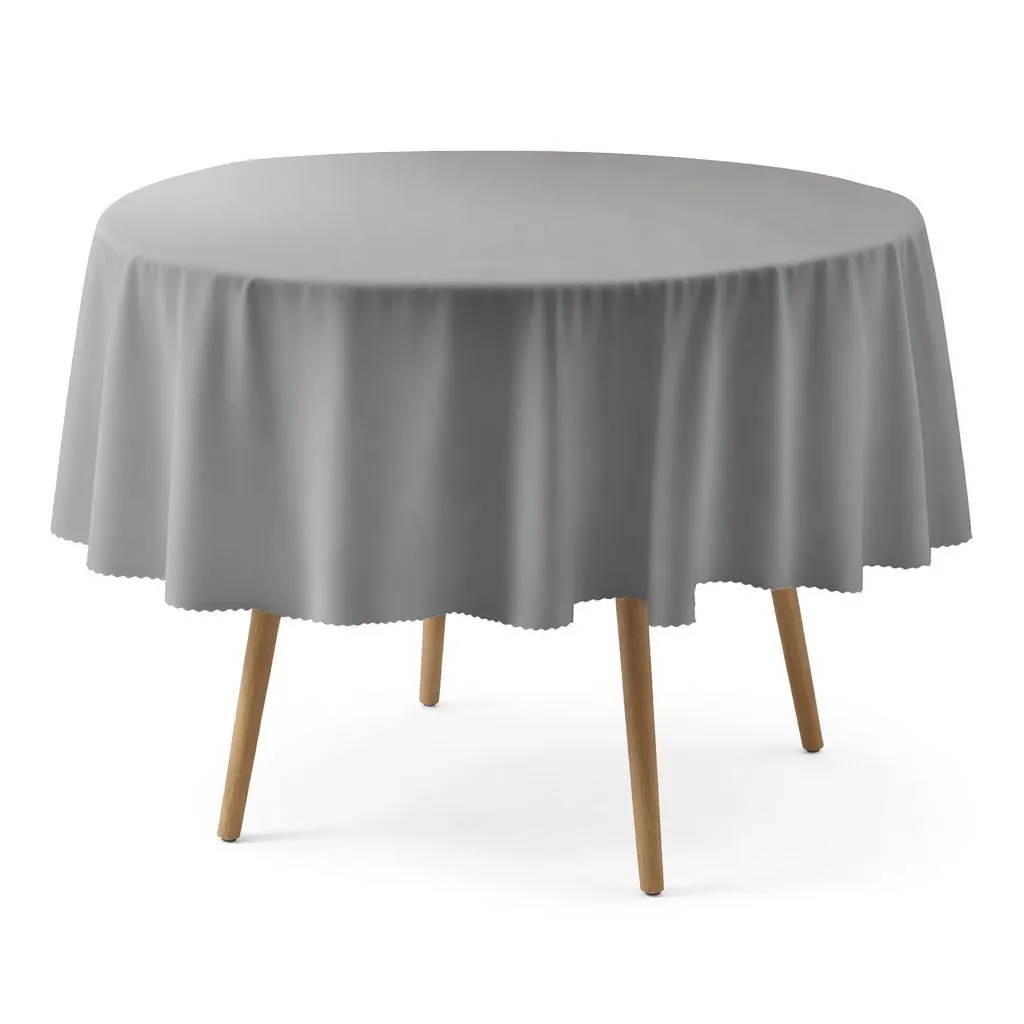 Toalha de Mesa Redonda 1,80 m Gourmet Salehtex - Prata