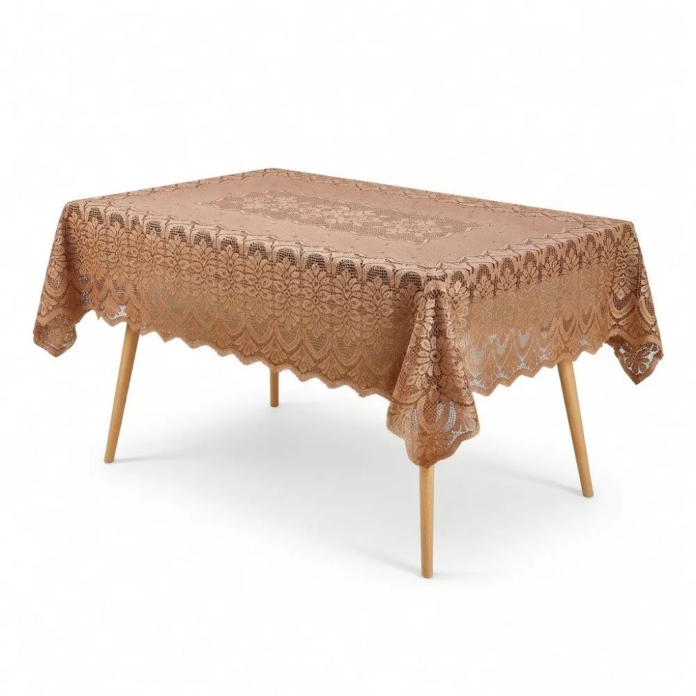 Toalha de Mesa Retangular 1,50M X 2,20M Arabesco - Taupe