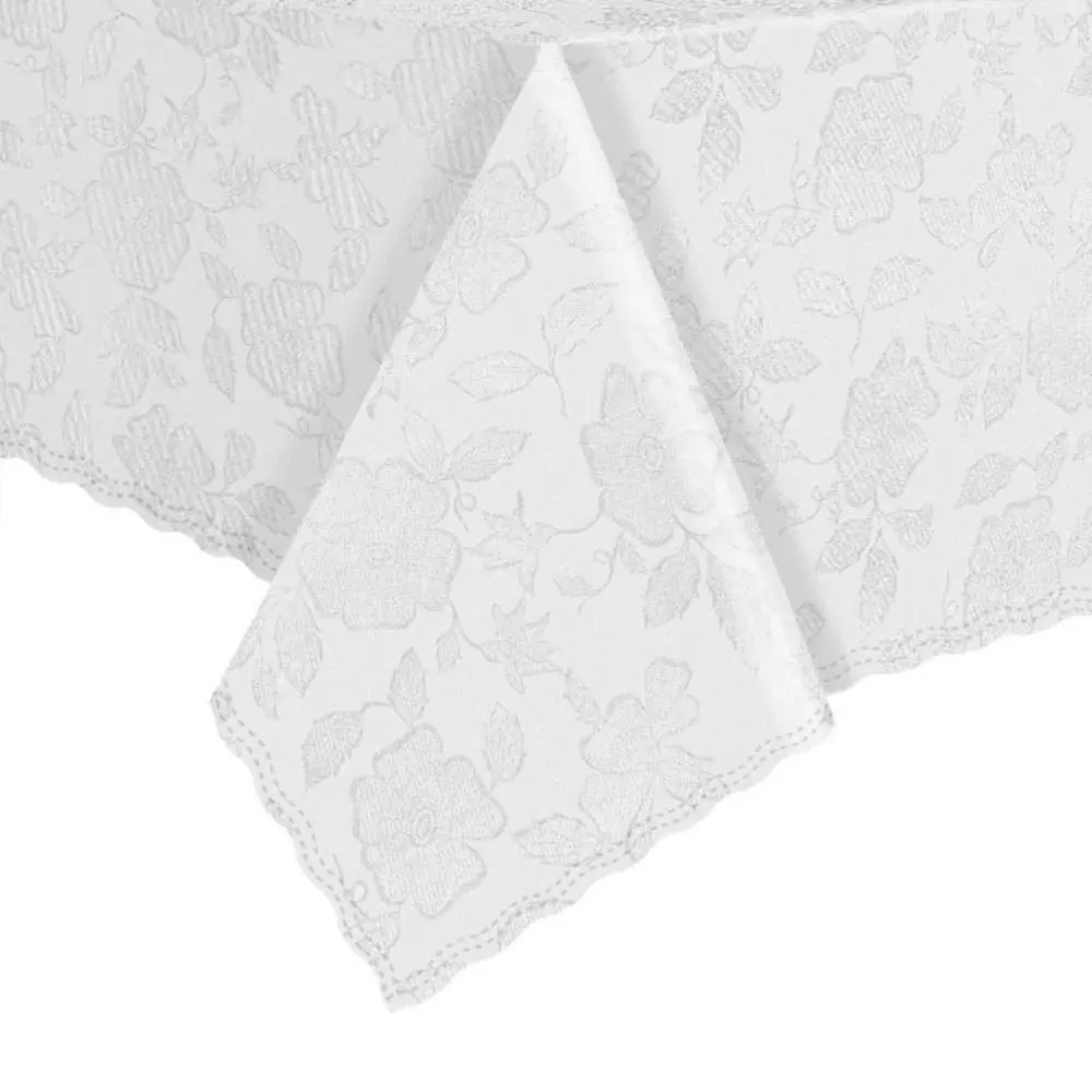 Toalha de Mesa Térmica 1,38M X 3,00M Salehtex - Branco Jacquard