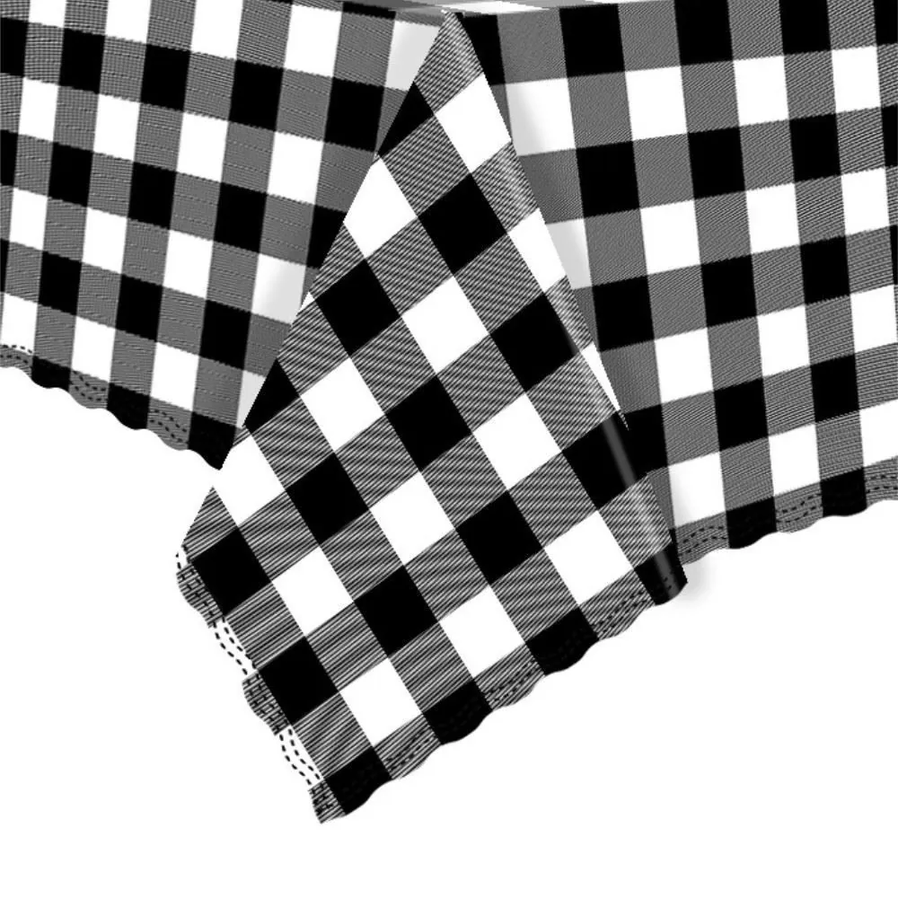 Toalha de Mesa Térmica 1,38M X 3,00M Salehtex - Xadrez Preto