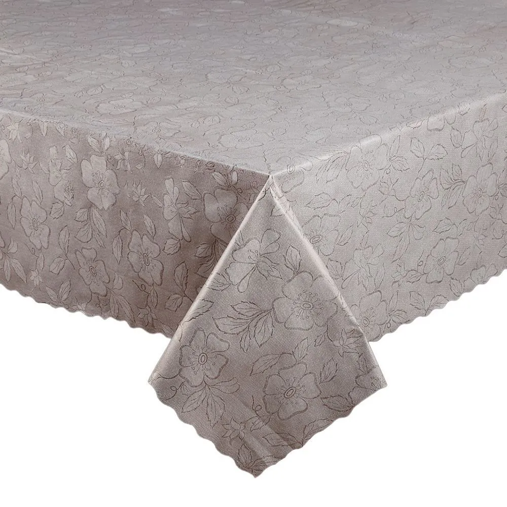 Toalha de Mesa Térmica 1,38M X 2,10M Salehtex - Bege Jacquard