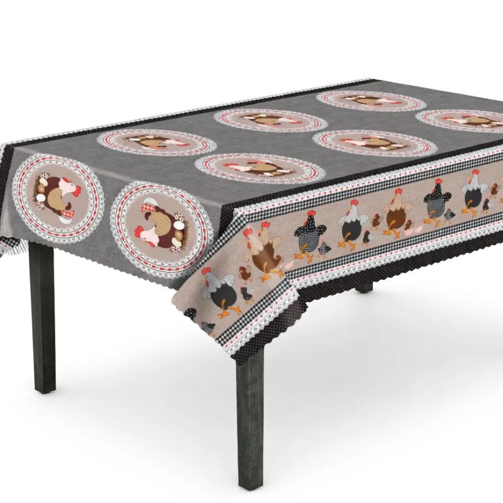 Toalha de Mesa Térmica 1,38M X 2,10M Salehtex - Happy Chicken