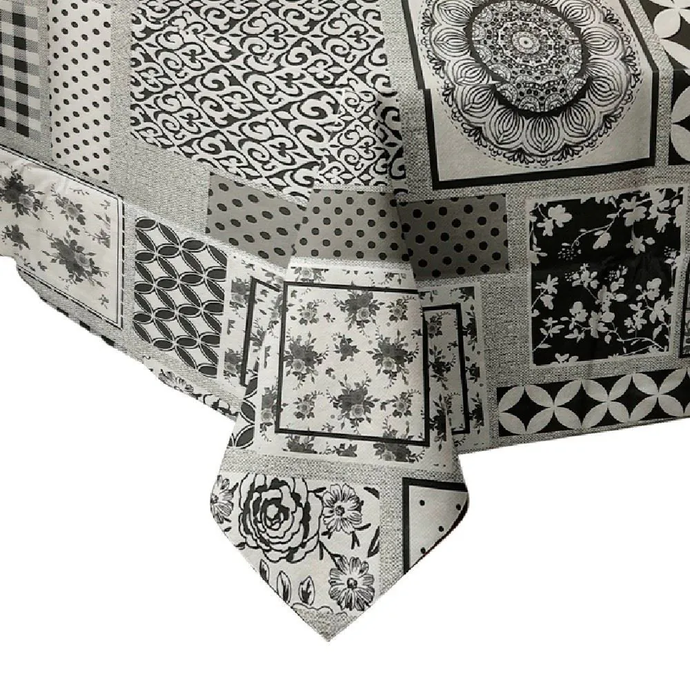 Toalha de Mesa Térmica 1,40X1,40 m - Patchwork Cinza