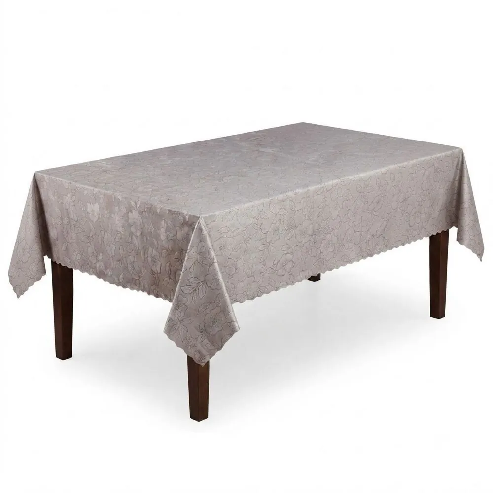 Toalha de Mesa Térmica 1,38X2,50 m Salehtex - Bege Jacquard