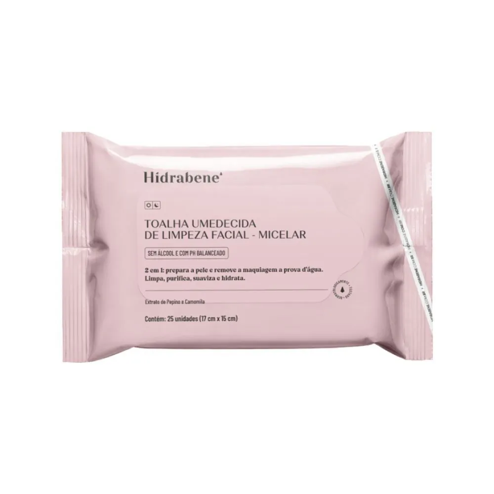 Toalhas Umedecidas de Limpeza Facial Hidrabene - Micelar