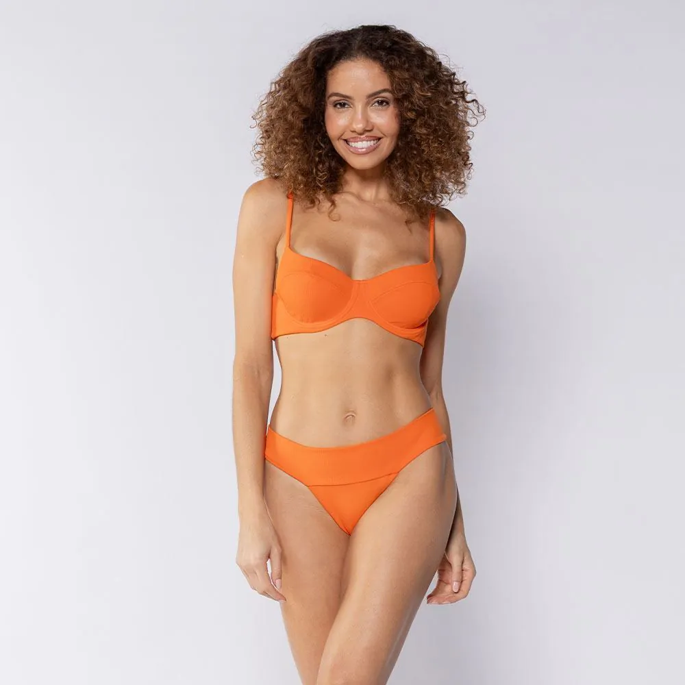 Top Biquíni Meia Taça Patricia Foster Laranja