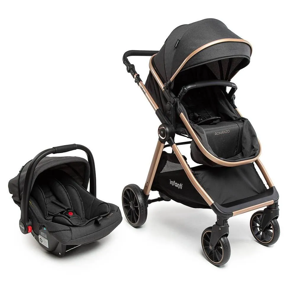 Combo Travel System Romanzo Duo Infanti - Preto Bronze