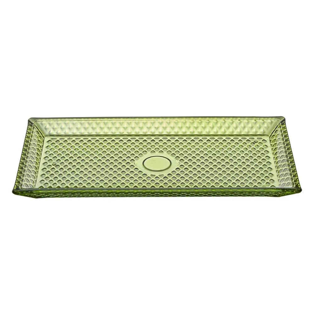 Travessa Retangular Zafira Verde Vitazza - Vidro