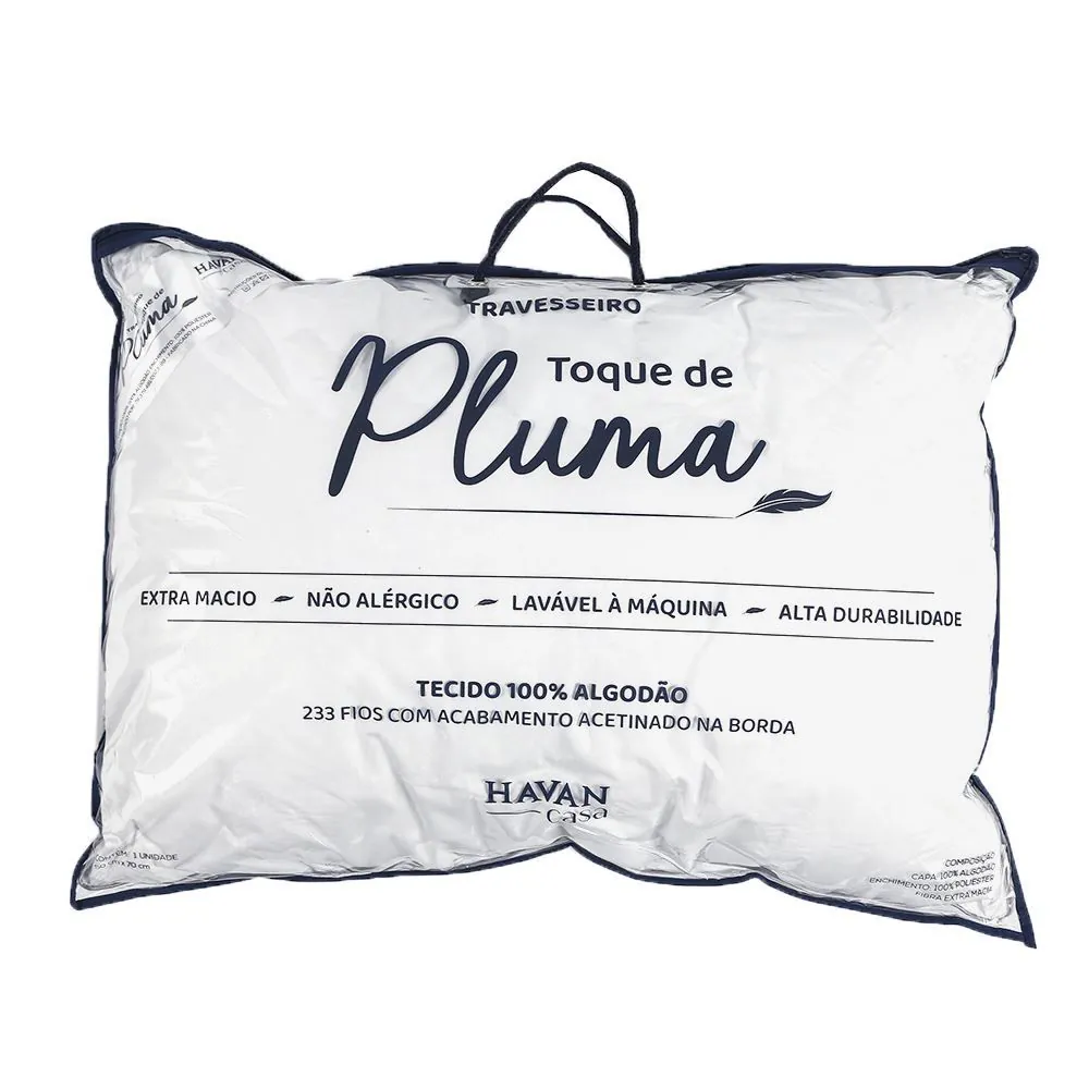 Travesseiro Toque de Pluma 50Cm X 70Cm - Branco