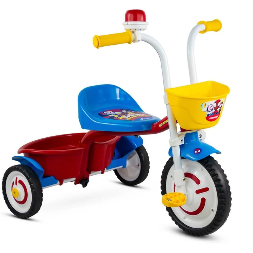 Triciclo Infantil Homem-Aranha Nathor - Azul e Amarelo