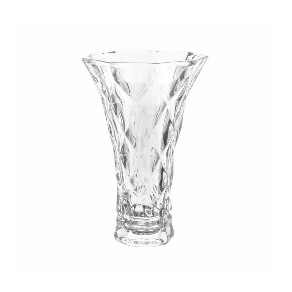 Vaso de Vidro Diamante Lyor 15 Cm - Transparente