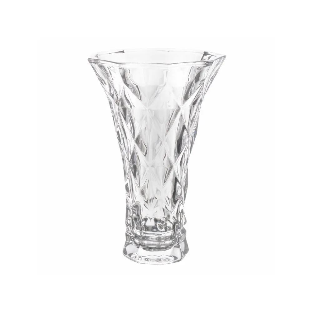 Vaso de Vidro Diamante Lyor 25 Cm - Transparente