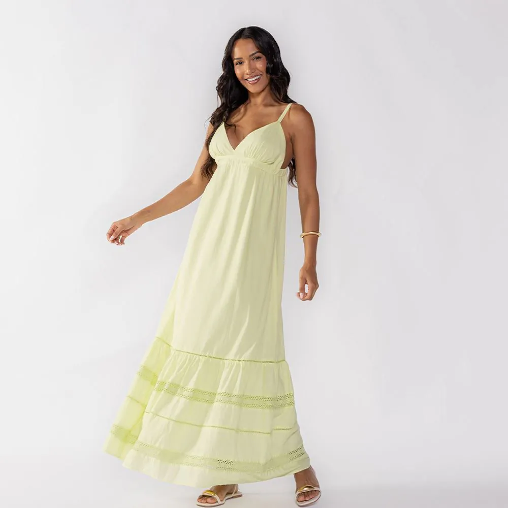 Vestido Feminino Longo de Algodão Boby Blues Lima Soft