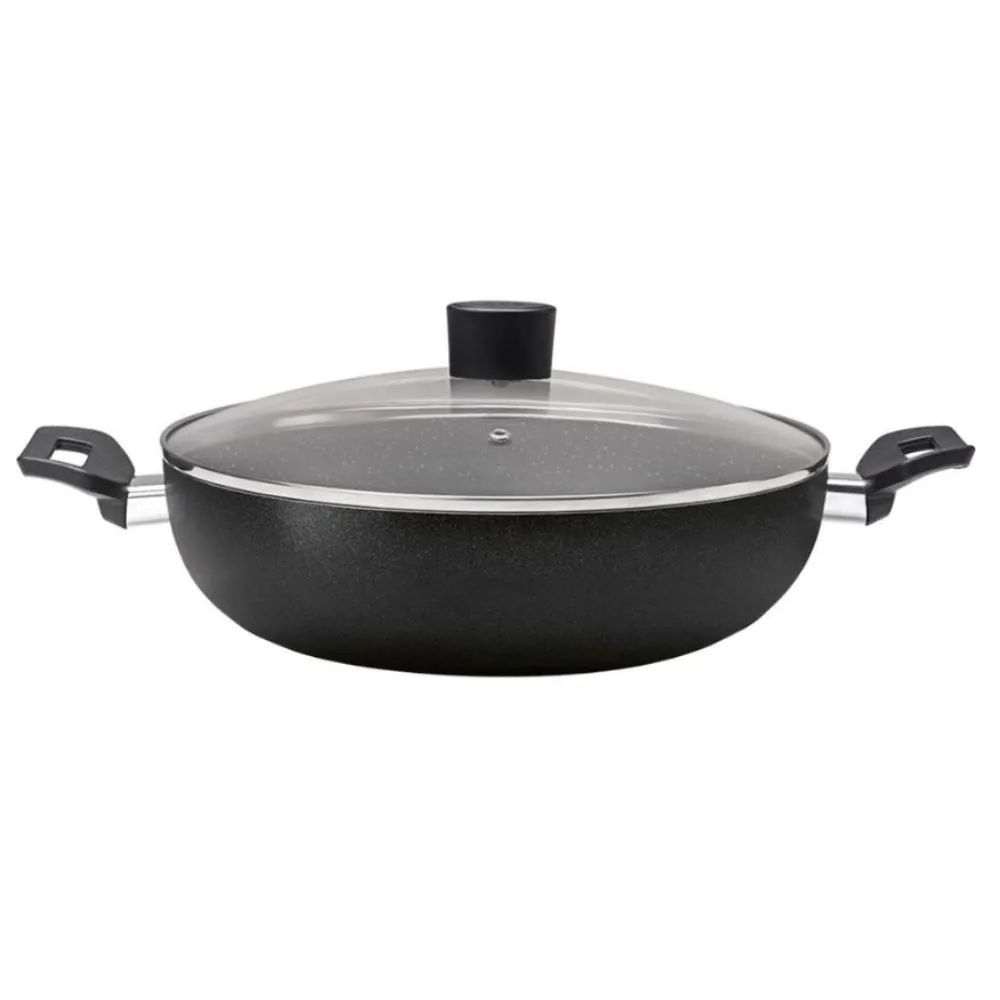 Wok Ebony com Tampa 28Cm Brinox - Preto