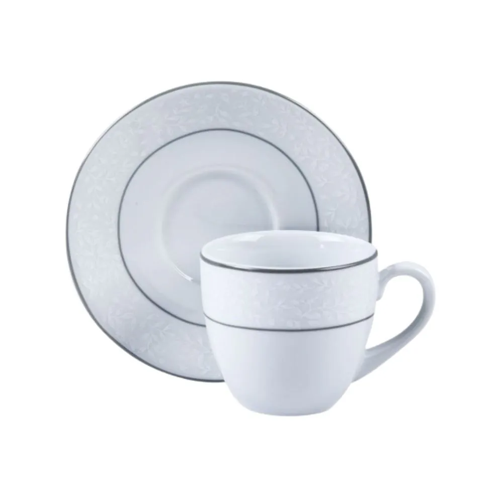 Xícara de Chá com Pires de Porcelana Charlotte Schmidt - 230 ml