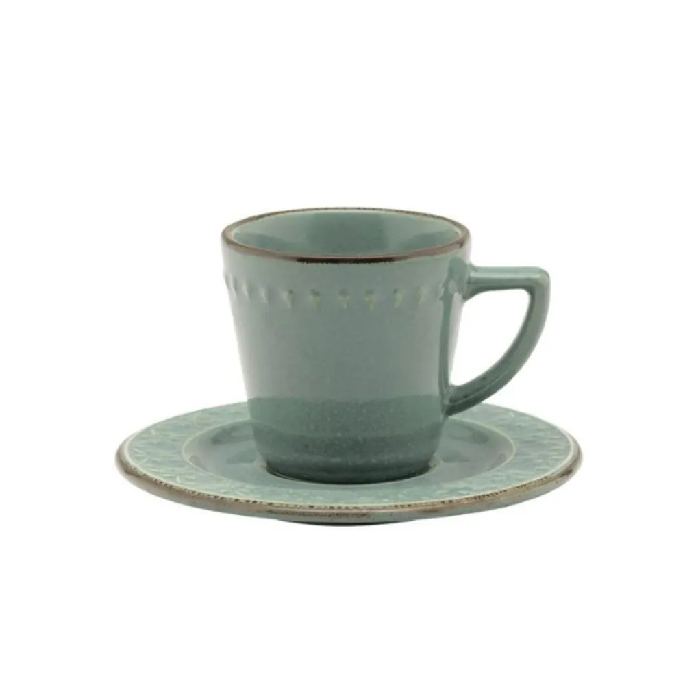 Xícara de Chá com Pires Mendi Malaquita Oxford - 220Ml