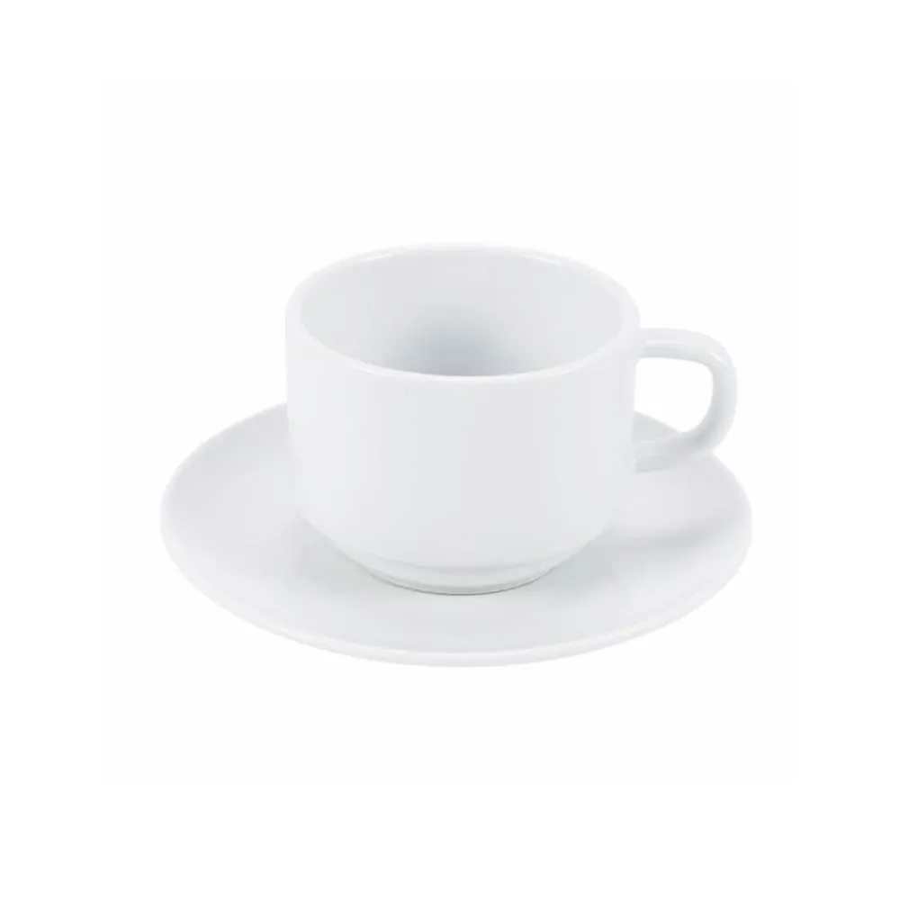 Xícara de Chá com Pires Porcelana Paola Tramontina 240Ml - Branco