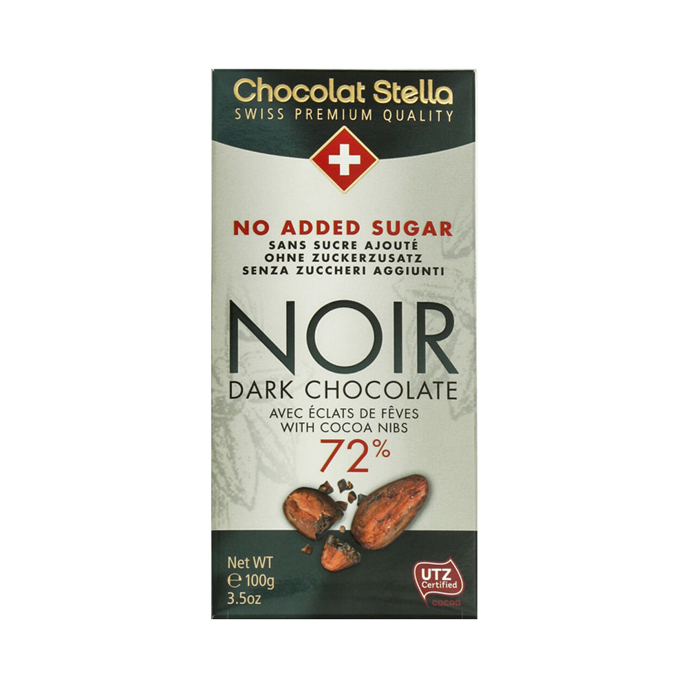 Chocolate Stella no Added Sugar Noir 72% 100GR