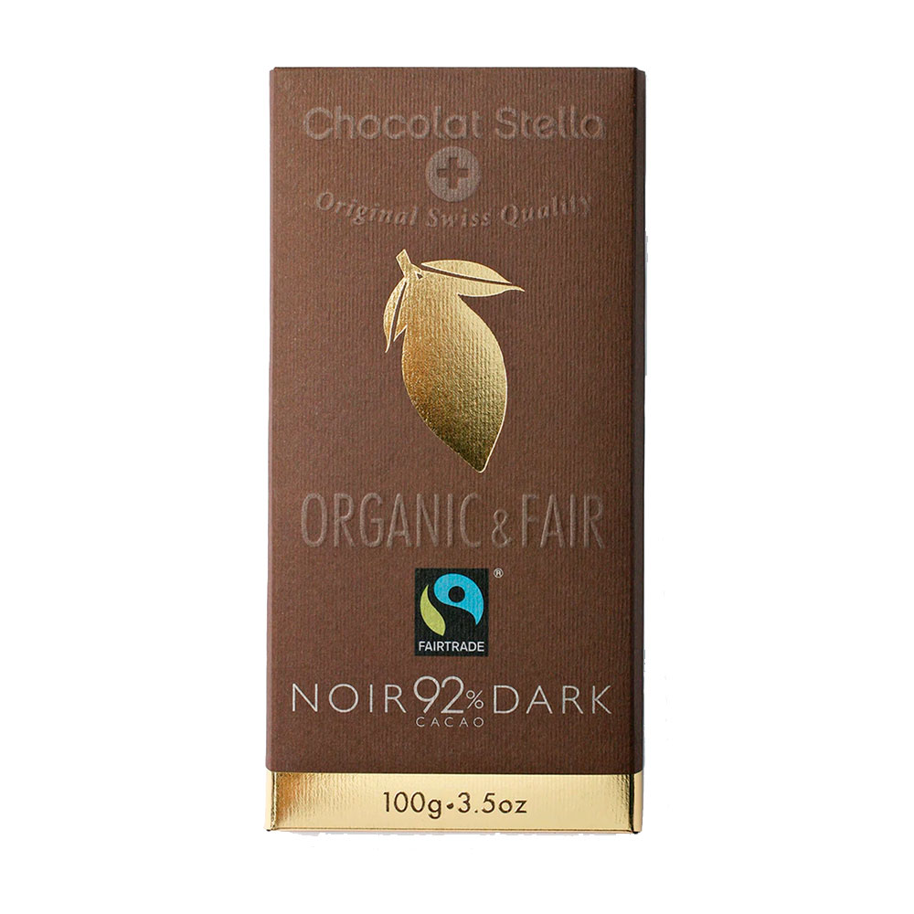 Chocolate Stella Organic &amp; Fair 92% Cacao Dark 100GR