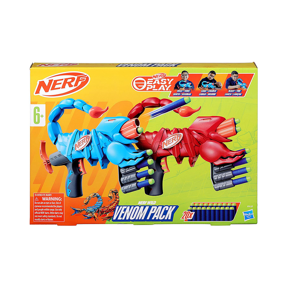 Lançadores de Dardos Hasbro Nerf Easy Play Wild Venom Pack F9137